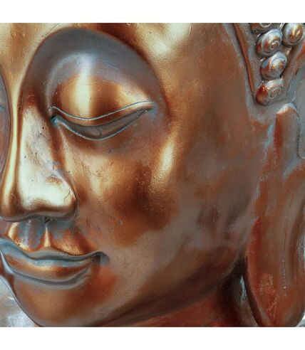 Statue tête de Bouddha - H. 113 cm - Cuivre