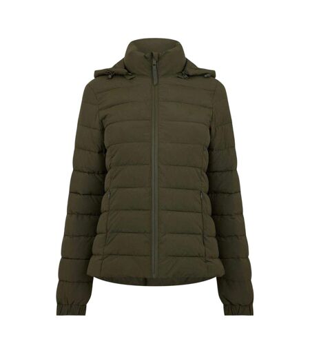 Womens/ladies Luna Puffer Jacket Khaki Green Jack Wills