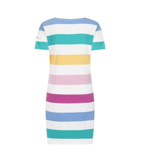 Womens/ladies Striped T-shirt Dress Multicoloured Lazy Jacks
