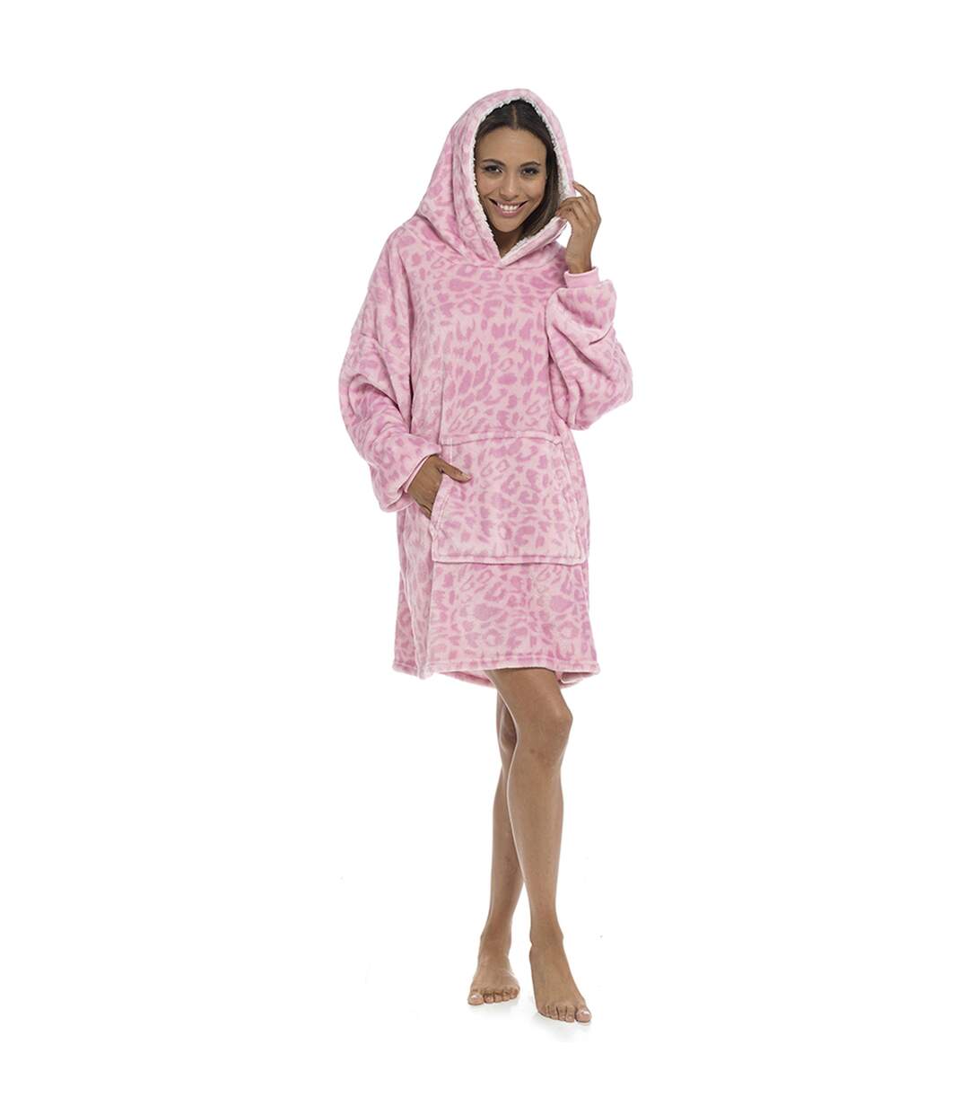 Ladies Fleece Lined Blanket Hoodie | Cute Loungewear Top with Hood-4