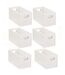 Lot de 6 Boîtes de rangement rectangulaire en MDF - L. 31 x H. 15 cm - Blanc