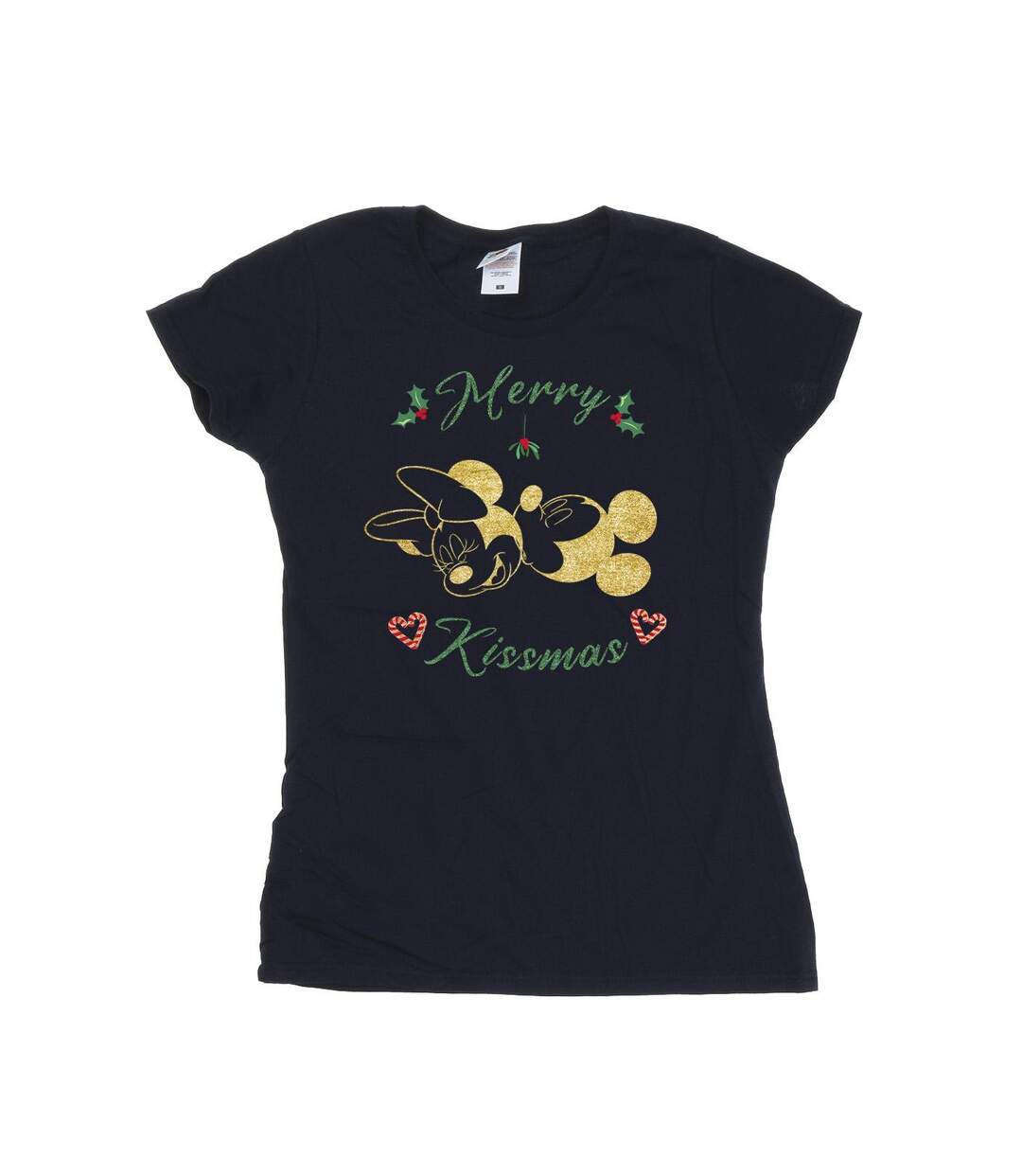Disney Femme/Les femmes - T-shirt en coton Mickey Mouse Merry Kissmas (Bleu marine) - UTBI33559-1