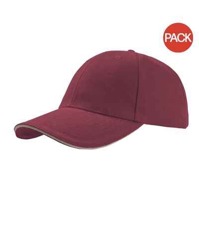 Lot de 2  casquettes en coton épais adulte bordeaux Atlantis