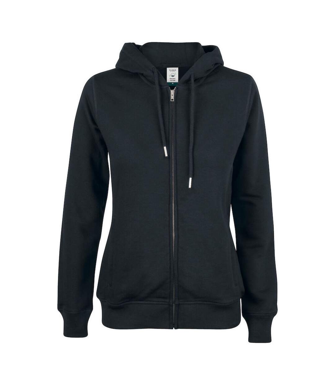 Womens/ladies premium full zip hoodie black Clique-1