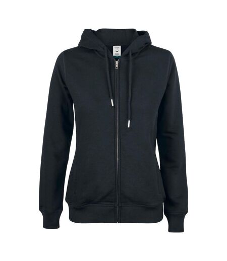 Womens/ladies premium full zip hoodie black Clique