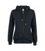 Womens/ladies premium full zip hoodie black Clique-1