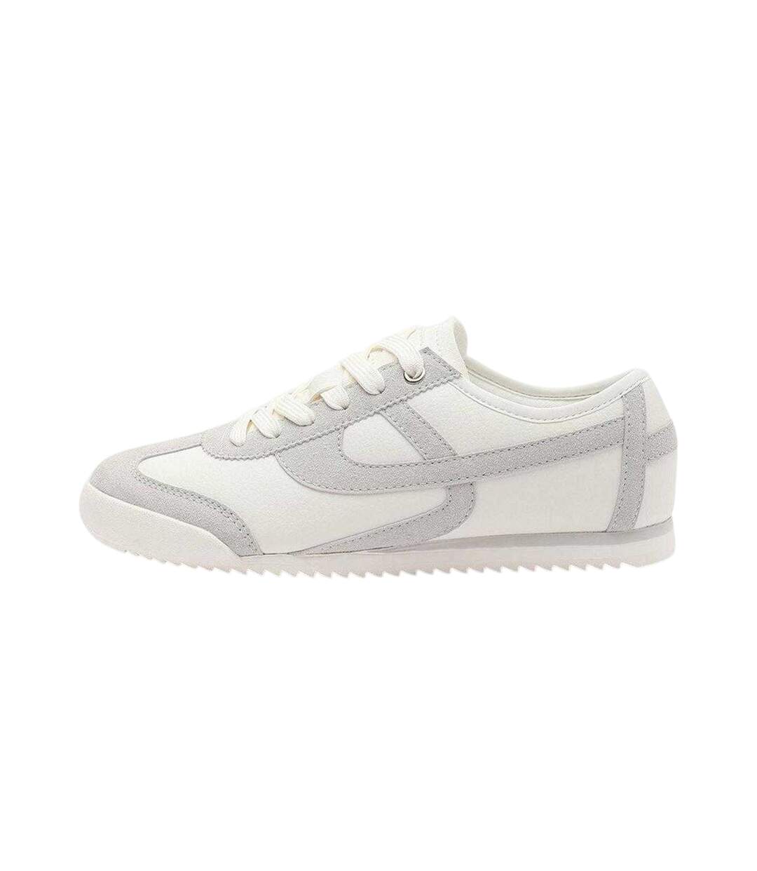 Womens/ladies Court Trainers White Grey Where´s That From-2