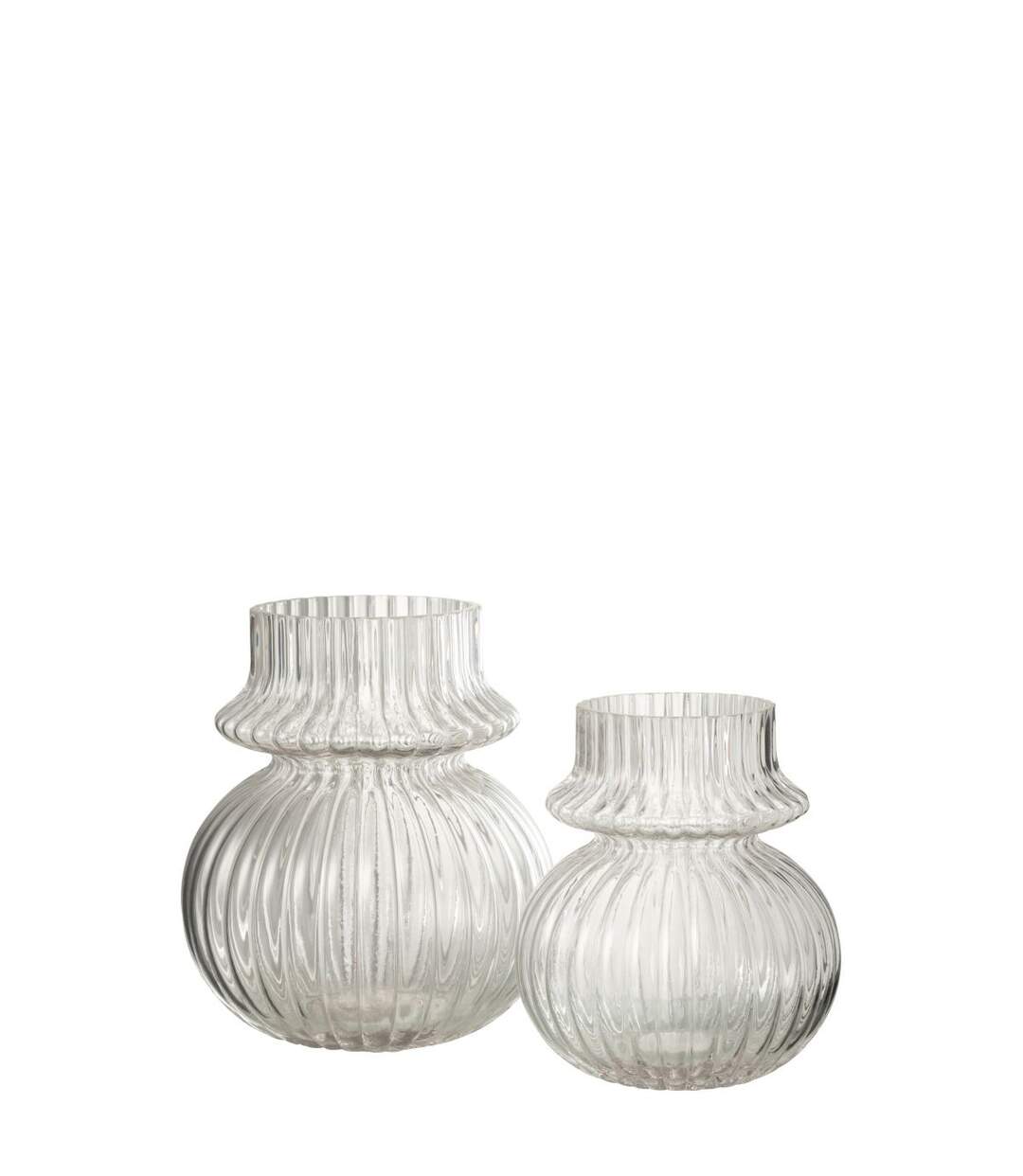 Vase Design en Verre Kano 20cm Transparent-2