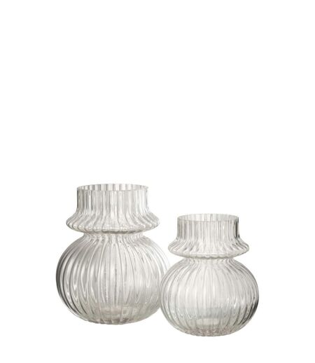 Vase Design en Verre Kano 20cm Transparent