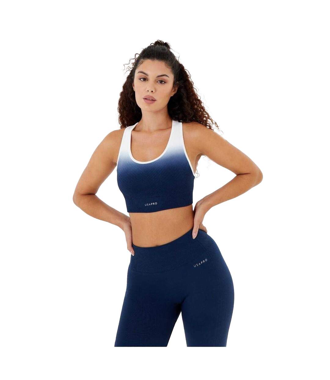 Brassière De Sport Motif/style Ombré Femme Bleu Marine Blanc USA Pro-2