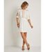 Robe courte brodée à boutons-1