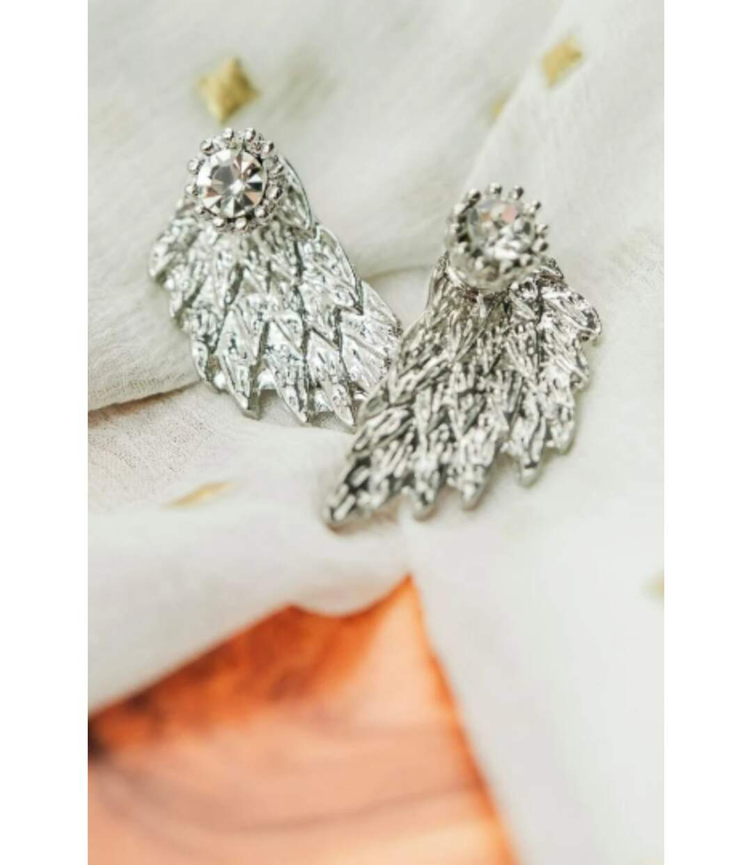 Guardian Angel Wings Everyday Bar Ear Screw Studs Earrings-2