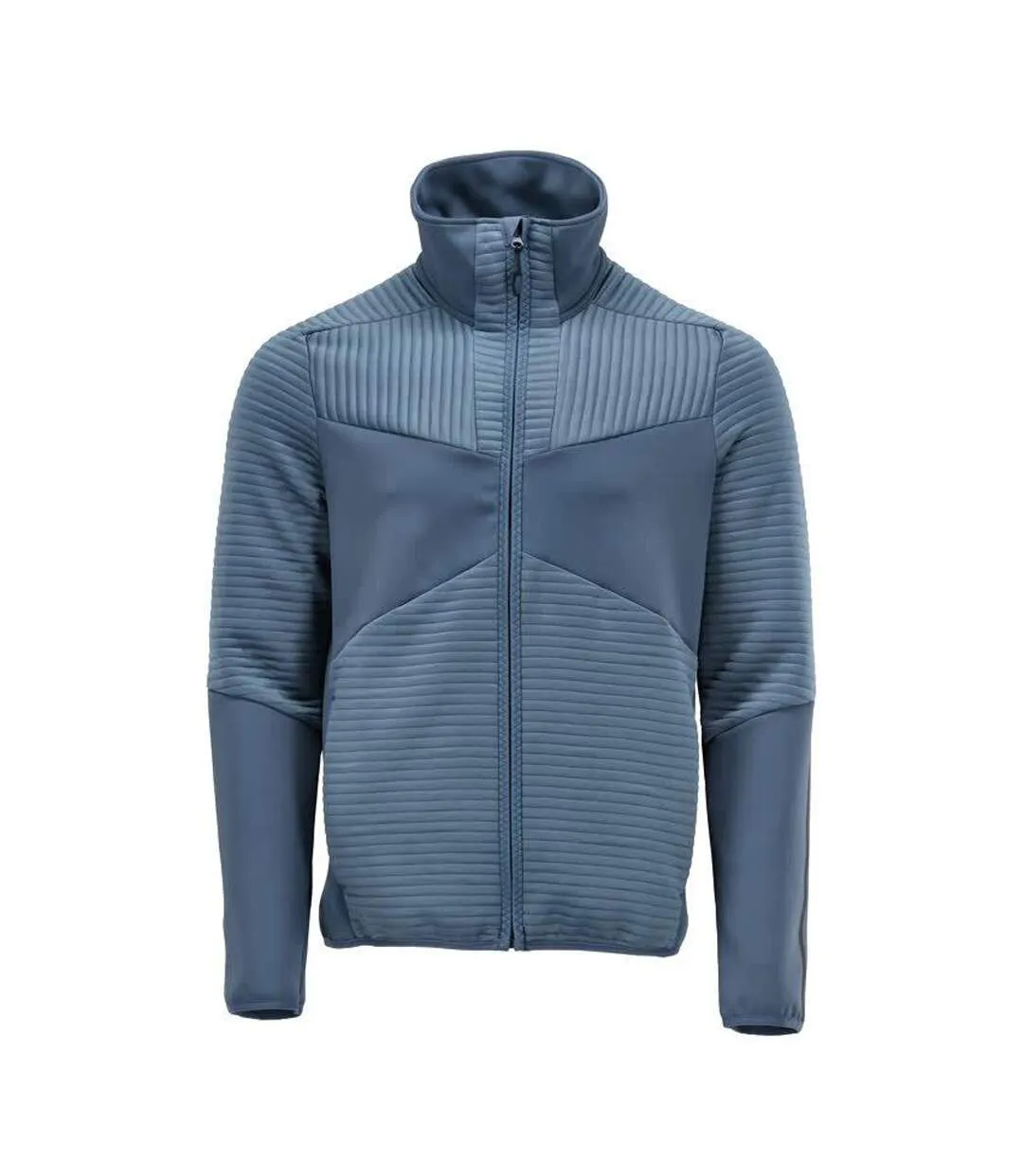 Mens Customised Striped Fleece Jacket Stone Blue Mascot-1