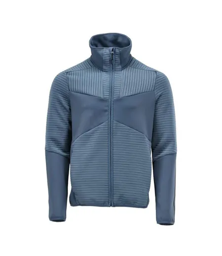 Mens Customised Striped Fleece Jacket Stone Blue Mascot