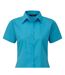 Short Sleeve Poplin Blouse / Plain Work Shirt Turquoise Premier-2