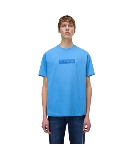 T-shirt Motif/style Logo Rectangulaire Homme Bleu Napapijri