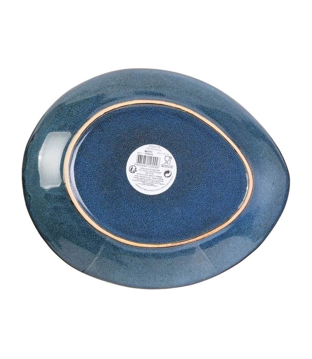 Assiette en grès bleu Au grès du temps 22 cm-4