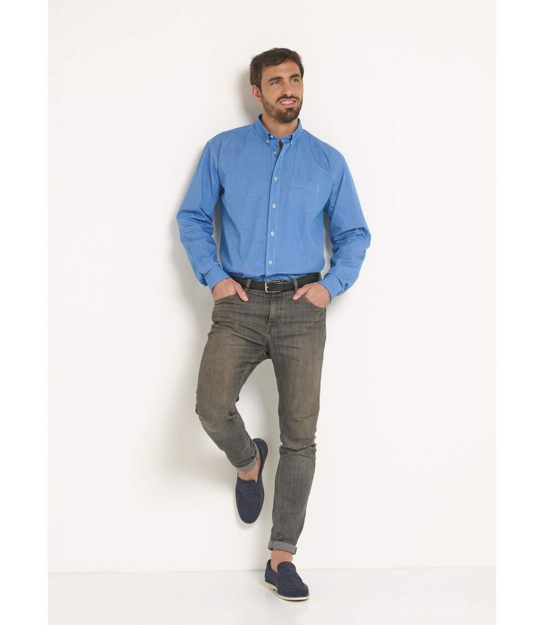 Chemise manches longues en chambray-3