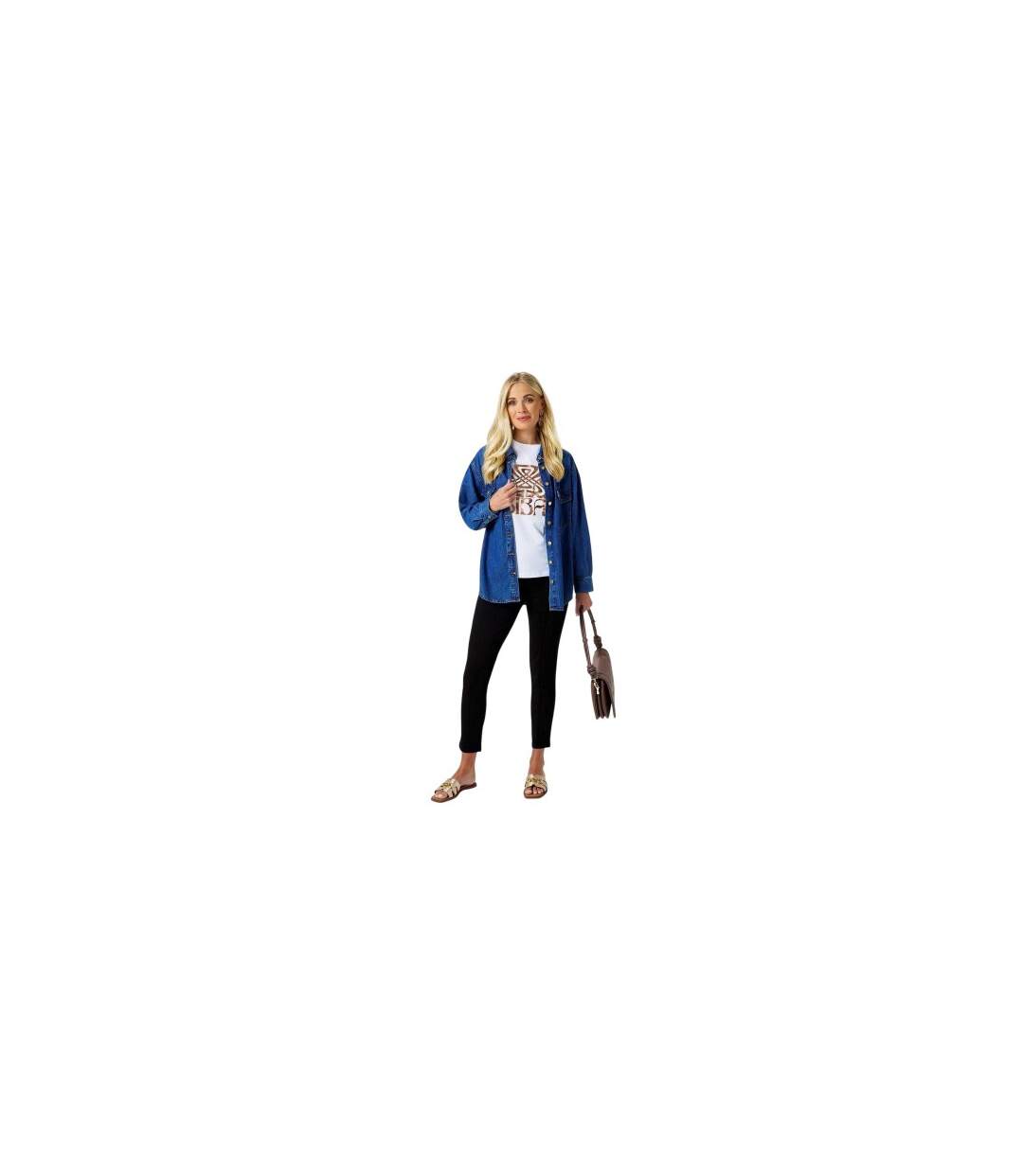Chemise Manches Longues  Femme Bleu Biba-1