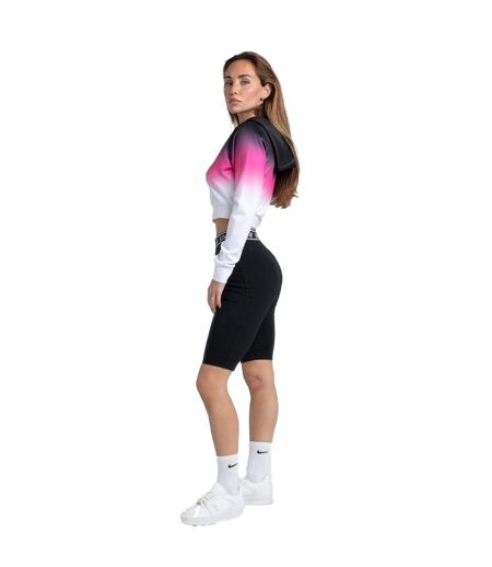 Womens/ladies fade crop hoodie black SikSilk