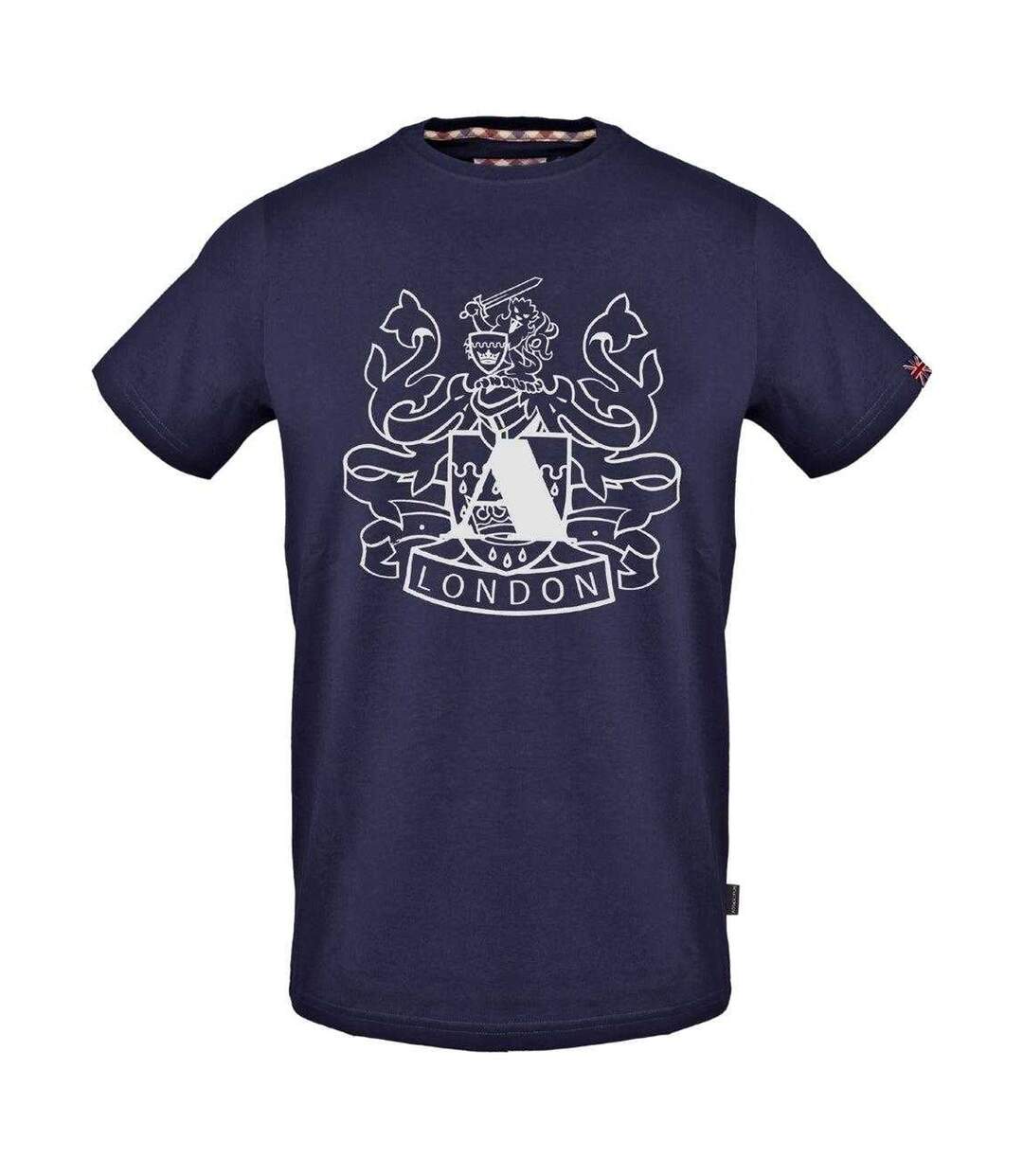 T-shirt Motif Logo Bouclier Aldis Homme Bleu Marine Aquascutum-1