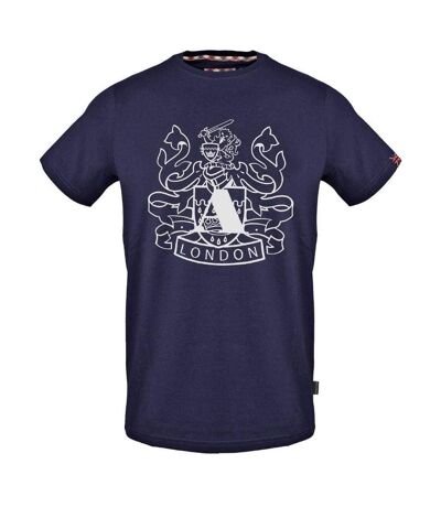 T-shirt Motif Logo Bouclier Aldis Homme Bleu Marine Aquascutum