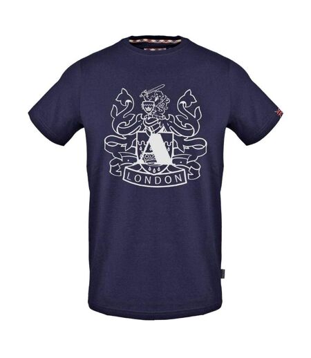 T-shirt Motif Logo Bouclier Aldis Homme Bleu Marine Aquascutum