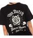 T-shirt femme col rond avec imprimé devant et dos Rose Vondutch-4