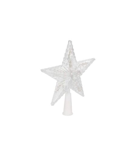 Cimier Sapin Lumineux Étoile 20cm Blanc Chaud