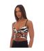 Womens/ladies Zebra Print Bralette White Black Off White-1