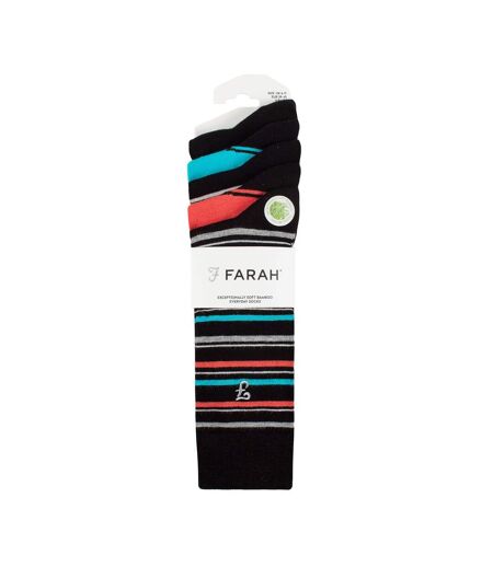 5 Pack Mens Bamboo Bright Striped Patterned Socks