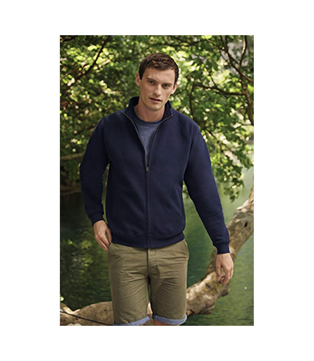 Sweatshirt à fermeture zippée homme bleu marine foncé Fruit of the Loom