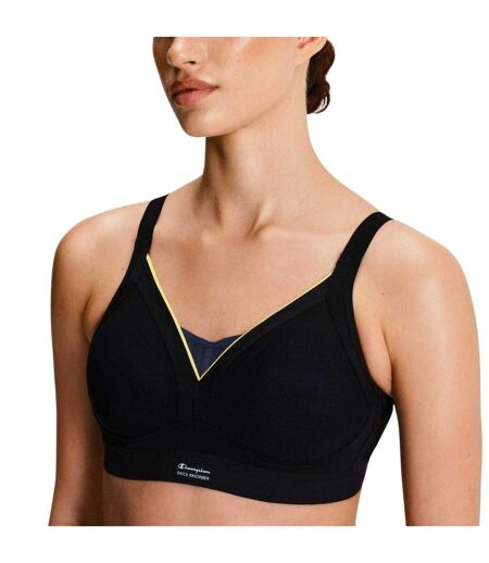 Womens/ladies Medium Support Sports Bra Black Champion