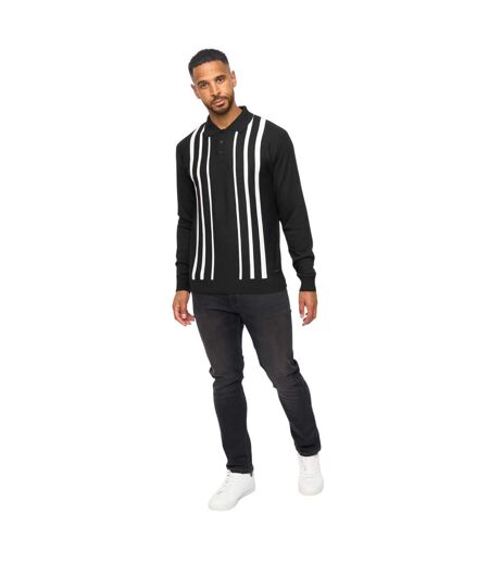Mens Stalwart Polo Shirt Black White Bewley & Ritch