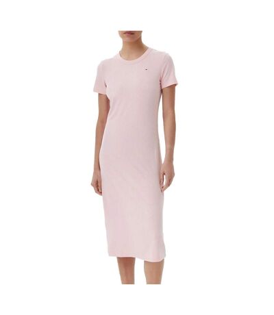 Robe rose femme tommy hilfiger rib bodycon - s