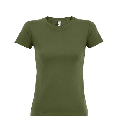 SOLS Womens/Ladies Imperial Heavy Short Sleeve T-Shirt (Dark Khaki) - UTPC291