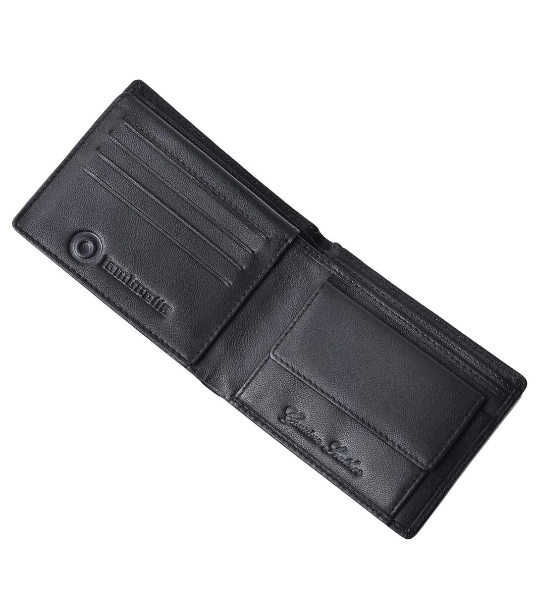Punched Leather Wallet One Size Black Lambretta-2