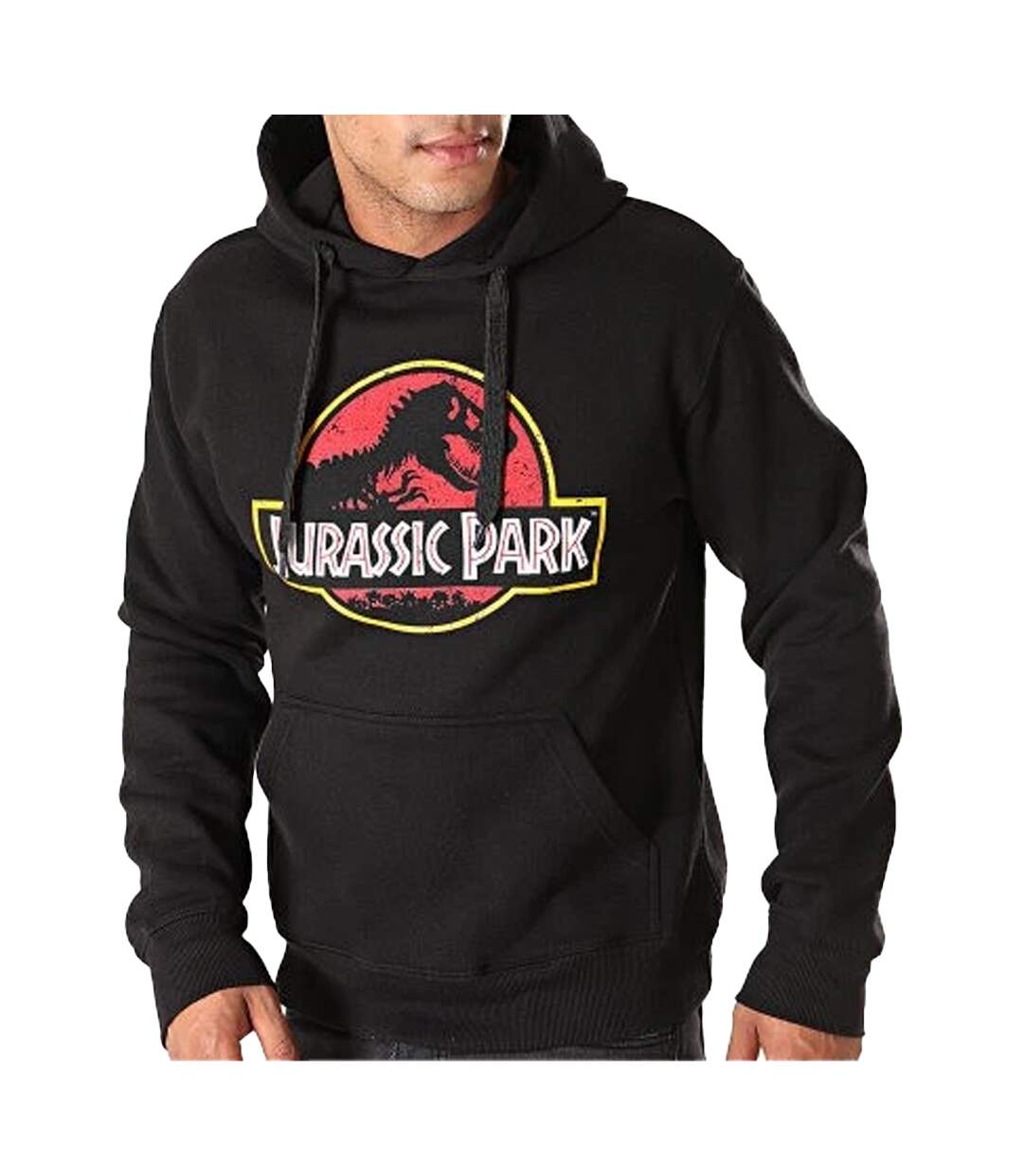 Sweat À Capuche Motif/style Logo Homme Noir Jurassic Park-1