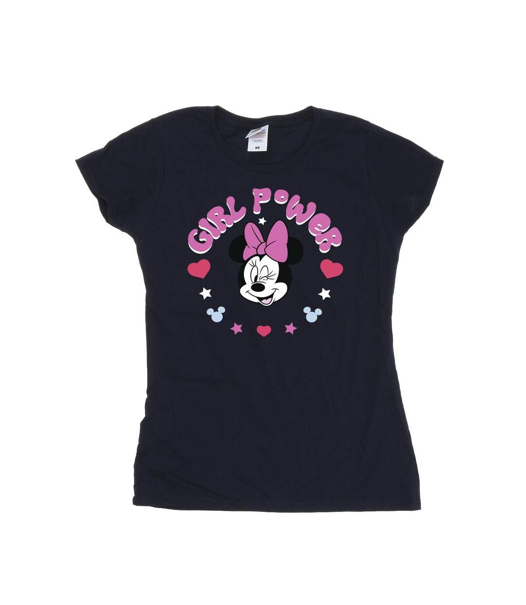 Disney T-shirt en coton Minnie Mouse Girl Power Femme/Ladies (Bleu marine) - UTBI33778-1