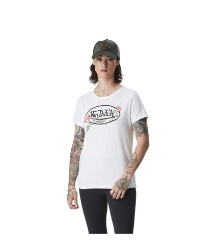 T-shirt femme à col rond avec print devant Roses Vondutch