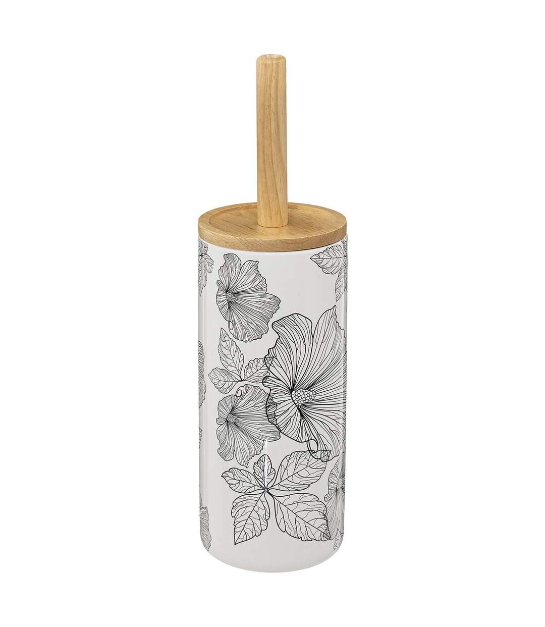 Brosse WC Blackflora en Grès - Noir et Blanc-1