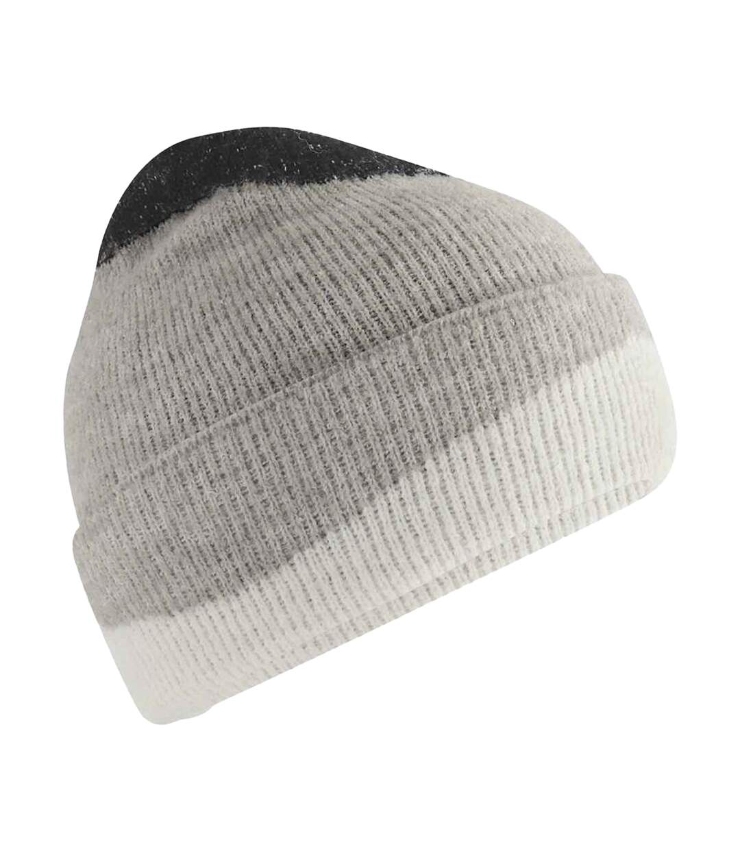 Bonnet Motif/style Ondulé Femme Noir Gris Clair Blanc Doux Beechfield-2
