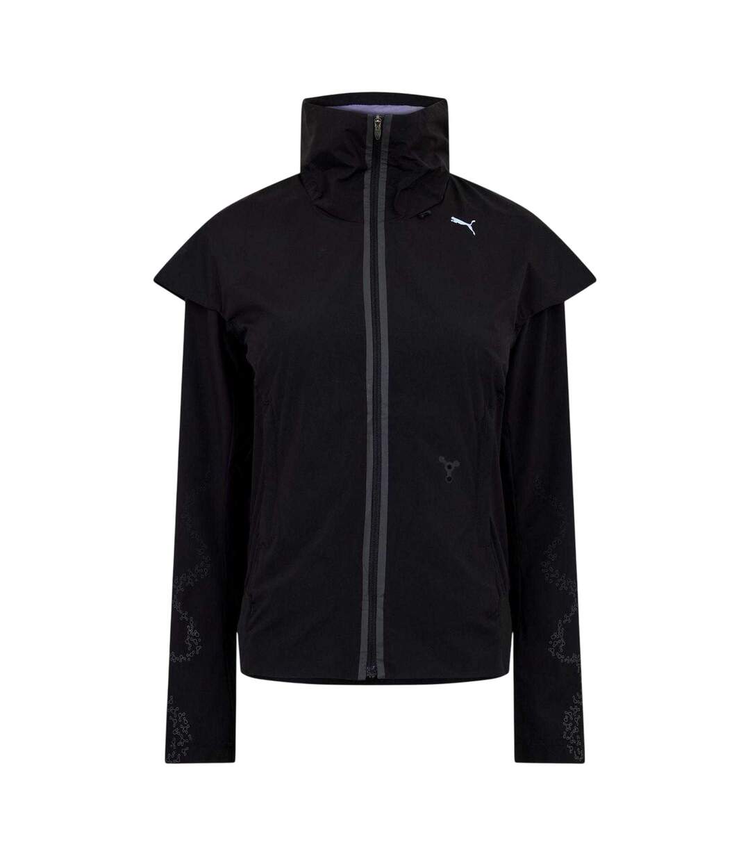 Womens/ladies Zip-off Sleeves Jacket Black Puma-2