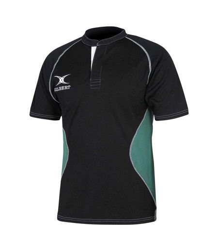 Haut De Rugby Manches Raglan Motif/style Panneau Contrasté Homme Noir Vert Gilbert