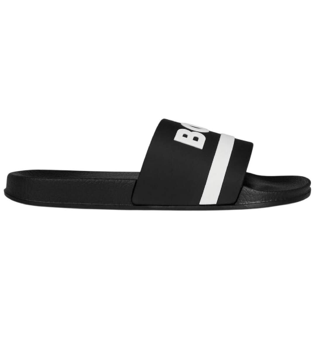 Womens/ladies Lettering Slides Black Boss-4