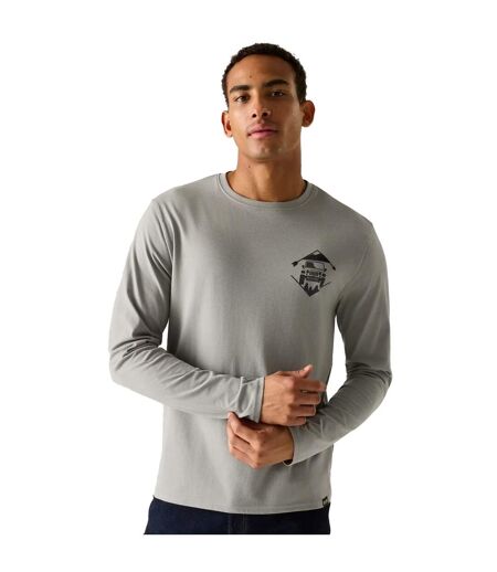 Mens Maylow Mountain Road T-shirt Misty Grey Regatta