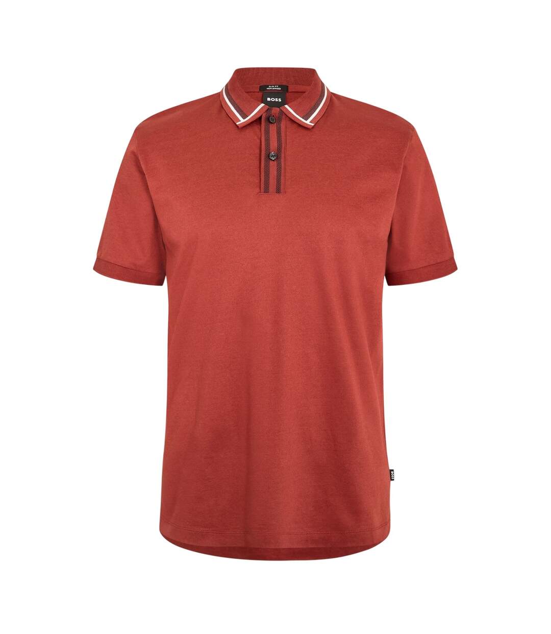 Polo Manches Courtes Motif/style Détail Contrasté Homme Marron Boss-1