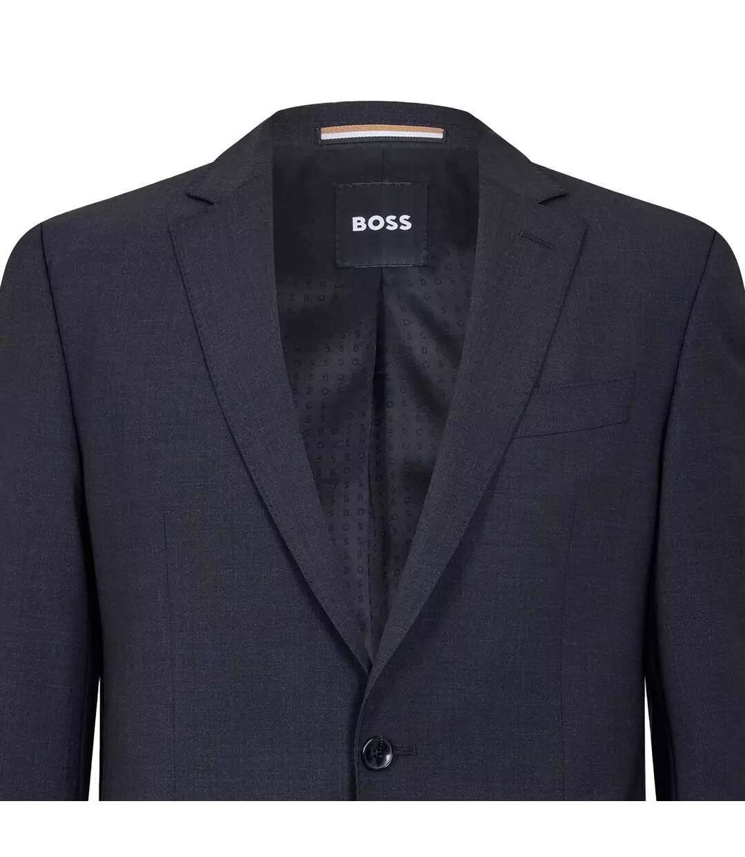 Blazer Motif/style À Revers Homme Gris Foncé Boss-3