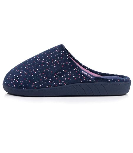 Isotoner Chaussons Mules femme microvelours semelle ergonomique, mousse à mémoire forme