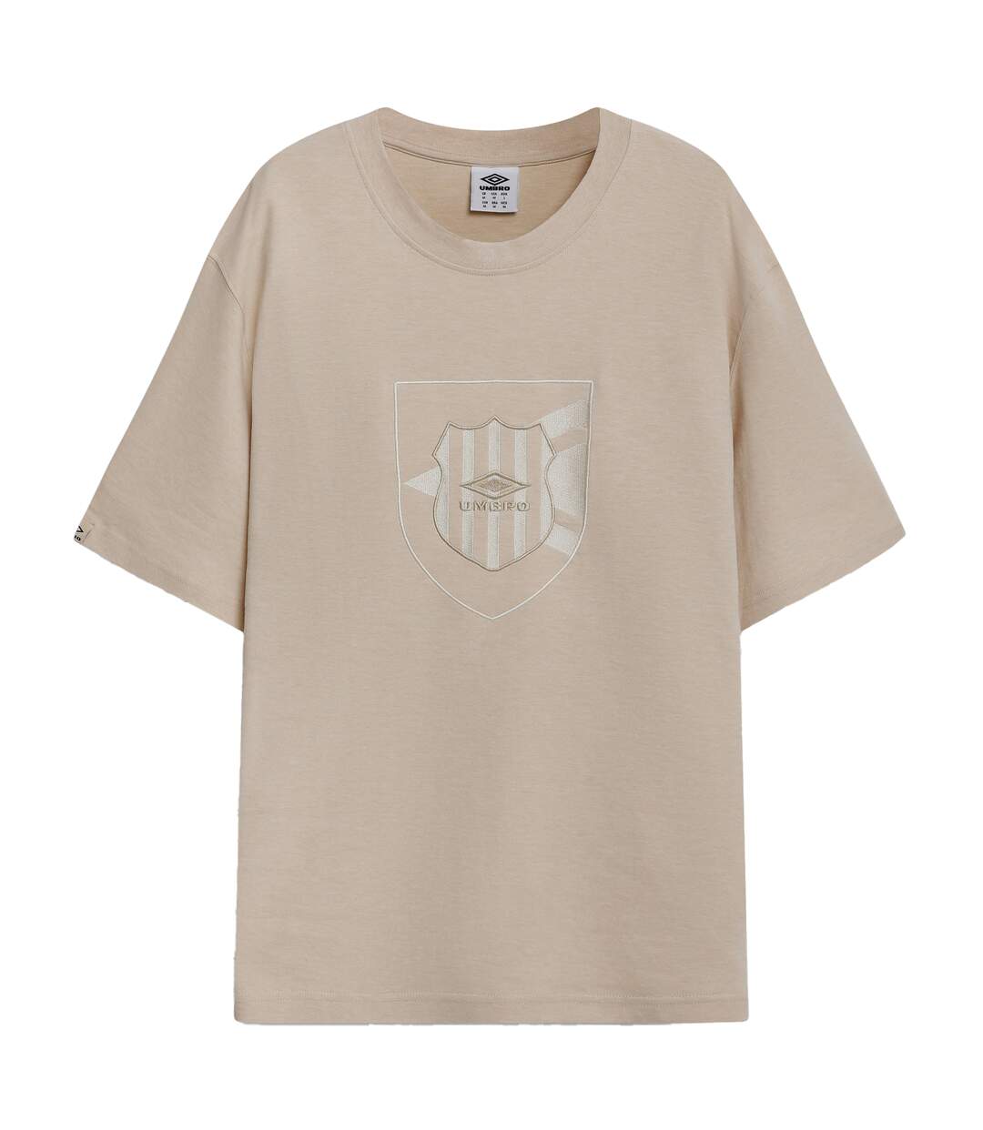 Mens Crest T-shirt Oatmeal Marl Umbro-2